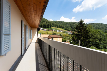 View from the balcony on a valley in Ticino