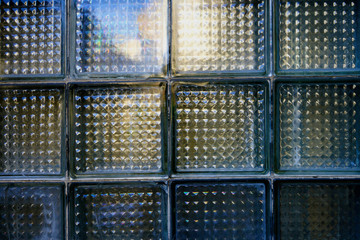 Background wall of glass blocks, sunbeam.   