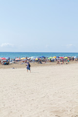Tarragona, Spain; 08-17-2019; La Pineda's beach
