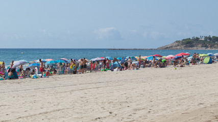 Tarragona, Spain; 08-17-2019; La Pineda's beach