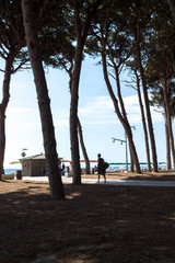 Tarragona, Spain; 08-17-2019; La Pineda's beach