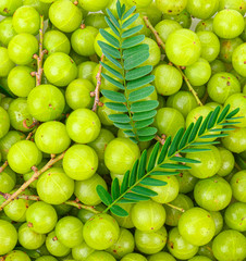 Heap of fresh indian gooseberry  background