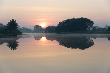 Morning sky and reflection.