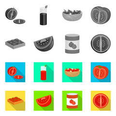 Vector design of vegetable and delicious symbol. Collection of vegetable and natural stock symbol for web.