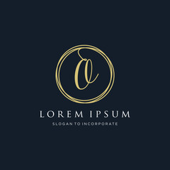 Letter O Logo, handwriting template , circle concept - Vector