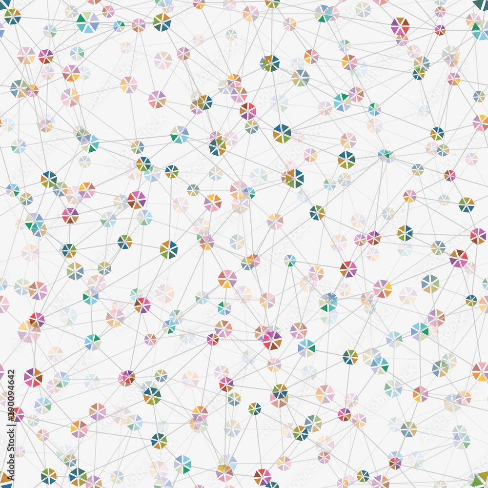Poster abstract geometric connection of lines and dots.