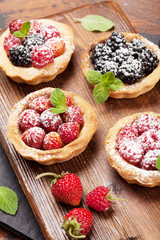 Set of cakes with berries