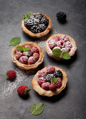 Set of cakes with berries