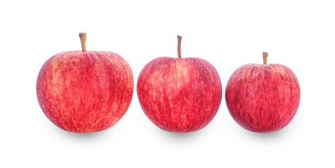 red fresh apple isolated on white background