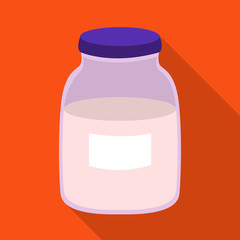 Isolated object of jar and milk icon. Set of jar and bottle vector icon for stock.
