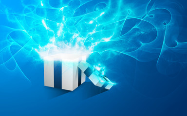 pacco regalo, natale, esplosione, luce © xyz+