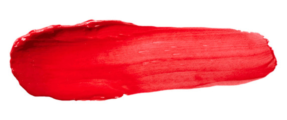 Vector red glossy paint texture isolated on white - acrylic banner for Your design