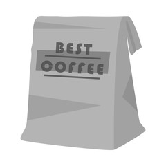 Vector illustration of coffee and pack symbol. Web element of coffee and bag vector icon for stock.