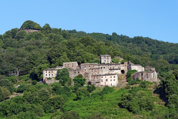 Fototapeta na wymiar Velone Orneto village in upper Corsica