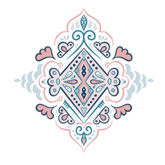 Fototapeta na wymiar Colorful Indian rug paisley ornament pattern design.