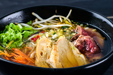 Tom Yum - Vietnamese famous soup with prawns.