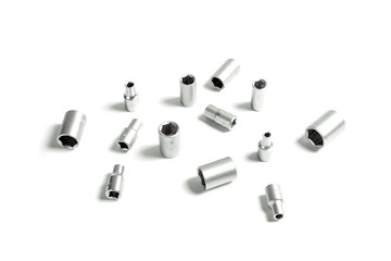 set of hand tools on a white background