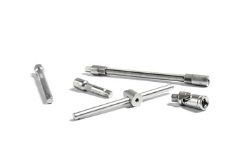 set of hand tools on a white background