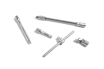 set of hand tools on a white background