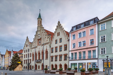 Altstadt street in Landshut, Germany