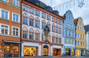 Altstadt street in Landshut, Germany