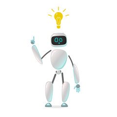 RPA. Funny white robot in different comic situations and moods. Modern technologists of the invention of the future, artificial intelligence. robotics and bots