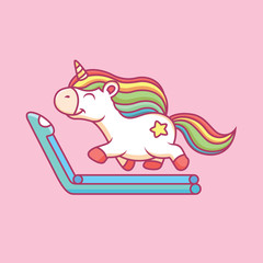 unicorn running on a treadmill © Hadi