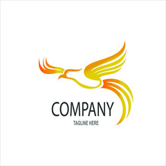 Phoenix profile graphic logo template, vector illustration in white background.