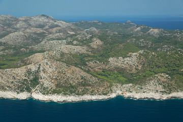 Aerial view of Lastovo islands, Croatia