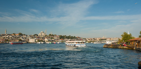 Fototapeta premium Karakoy passenger ferry pier, Istanbul city, Turkey 