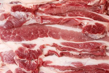 Raw pork for cooking at street food