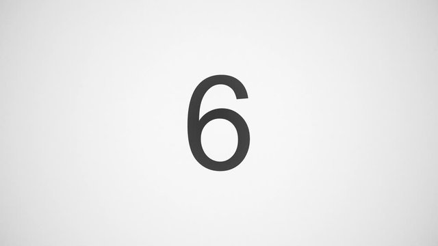 Modern and Flat 10 to 0 Countdown. Minimalist circular chronometer background. Intro 10 seconds, digital numeral counter. Can be used as transition. Simple style black and white animation