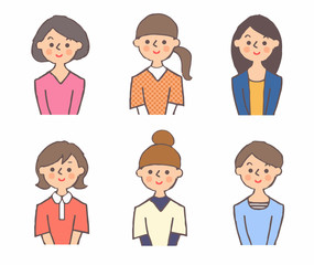 女性６人　バストアップ　セット