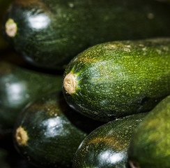 Close-up of fresh zucchini in store