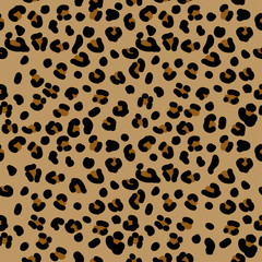Cheetah seamless pattern. Cartoon leopard print imitation.