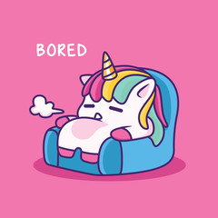 bored unicorn cartoon expression © Hadi