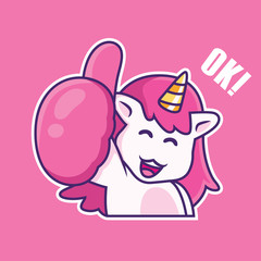 unicorn say okay expression