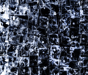 Background of ice cubes close up