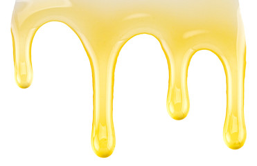 Texture of honey drips patterns isolated on white background