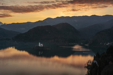 Fototapeta na wymiar Lake Bled Sunset II