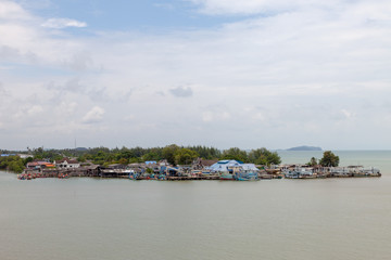 Fototapeta na wymiar Views of the estuary at Chanthaburi, Thailand Sea landscape