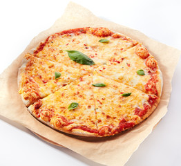 Pizza margarita or margherita with cherry tomatoes