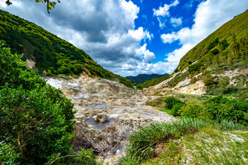 Castries, Saint Lucia / 04.07.2014. Panoramic view of Sulfur Springs Park