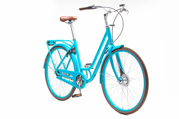 Fototapeta premium Urban City Bike Woman Bicycle With Carrier and Basket