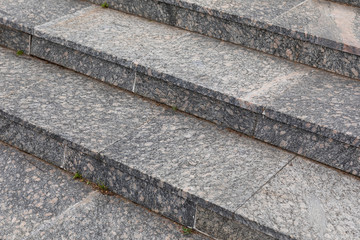 Diagonal view of stone marble or granite stairs