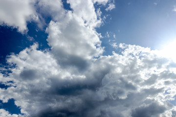 Contrasting sky with storm clouds