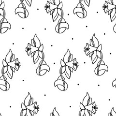 Beautiful seamless pattern with flowers on a white isolated background. Design suitable for fabric, wallpaper, wrapping paper, posters.