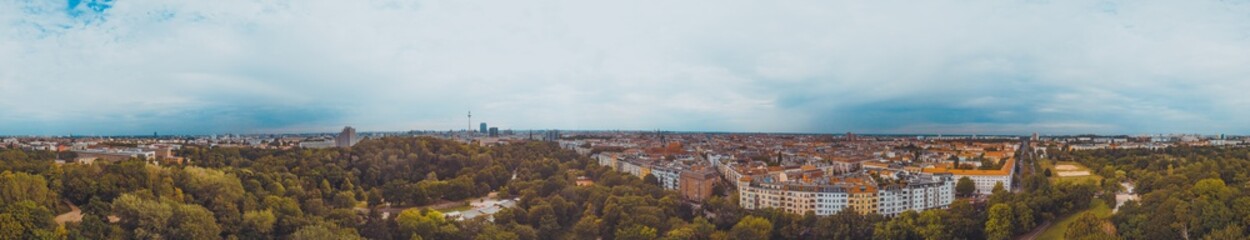 Fototapeta na wymiar giant panorama about berlin on a foggy day
