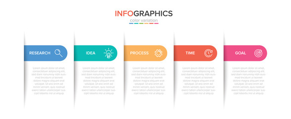 Infographic design with icons and 5 options or steps. Thin line vector. Infographics business concept. Can be used for info graphics, flow charts, presentations, web sites, banners, printed materials.