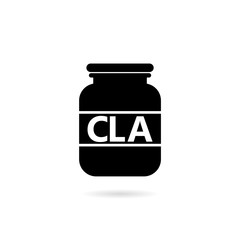 Sport nutrition icon in flat style, CLA icon